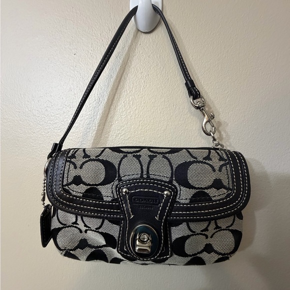 Coach Y2K Black and Gray Signature Wristlet